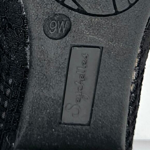 SEYCHELLES WOMEN'S BLACK MEMORY FOAM SEE-THRU MESH UPPER FLATS – SIZE 9W - Picture 7 of 12